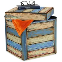 Relaxdays Sitzhocker Retro-Design Polyester 38 x 38 x 38