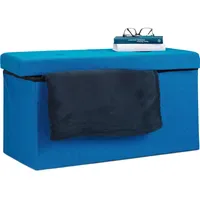 Relaxdays Faltbare Sitzbank Leinen Blau