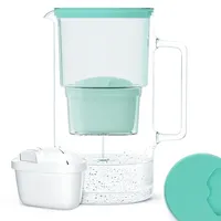 Wessper Wasserfilterkanne aus Glas 2.5 L Kompatibel mit Brita-Wasserfilterkartuschen,