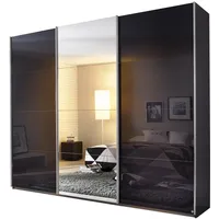Die Möbelfundgrube Schwebetürenschrank grau Spiegel 271 cm - rauch