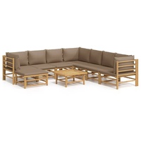 VidaXL Garten-Lounge-Set 9-tlg. taupe bambus