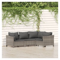 VidaXL Polyrattan Lounge-Set 4-tlg. grau inkl. Kissen 3187272