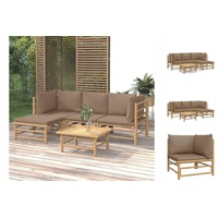 VidaXL Garten-Lounge-Set 5-tlg. taupe bambus