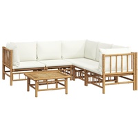 VidaXL Modell 16 Loungeset mit cremeweißen Kissen braun