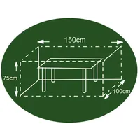 Buri Abdeckhaube anthrazit für Tisch eckig Schutzhülle Möbelabdeckung 150x100x75cm