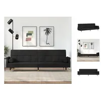 VidaXL Schlafsofa mit Kissen Schwarz Samt