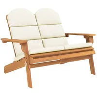 VidaXL Adirondack-Gartenbank mit Kissen 126 cm Massivholz Akazie