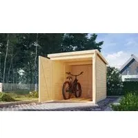 Karibu Holz Fahrradgarage,naturbelassen,1,6 x 2,2 m (B x T)