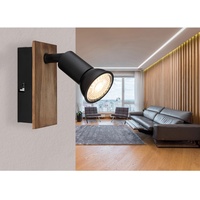 GLOBO Strahler Drew 1-flammig Dunkelbraun 60 x 105 mm
