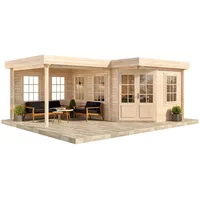 Alpholz 5-Eck Gartenhaus Pepe Flachdach Unbehandelt 422 cm x