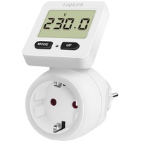 Logilink Europameisterschaft 0004 Energiekosten-Messgerät, Display 180° drehbar, weiß
