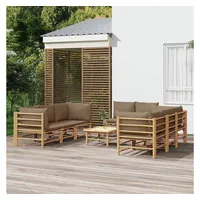 VidaXL Garten-Lounge-Set 9-tlg. taupe bambus