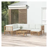 VidaXL Modell 6 Loungeset mit cremeweißen Kissen braun