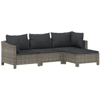 VidaXL Garten-Lounge-Set 4-tlg. grau