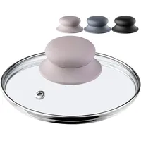 Kadax Glasdeckel mit Griff aus Silikon, Deckel mit Dampfloch,
