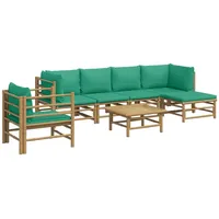 VidaXL Bambus Loungeset 7-tlg. braun/grün