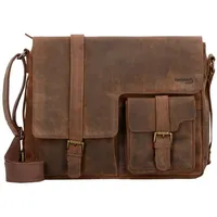 GREENLAND Nature Montenegro Umhängetasche Leder 39 cm braun