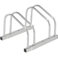 Relaxdays Fahrradständer für 2 Fahrräder Silber
