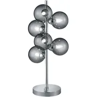 ETC Shop Tischlampe Rauchglas 6 St.