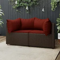 VidaXL Garten-Ecksofa Loungesofa braun