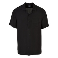 URBAN CLASSICS Viscose Camp Kurzarmhemd Black L