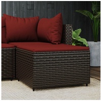 VidaXL Gartenhocker mit Kissen Braun Poly Rattan