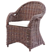 Garden Pleasure Sessel brest - Naturrattan, braun-antik, mit Auflage,