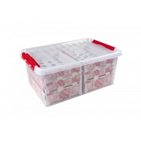 SUNWARE Q-Line Weihnachtsbox 45 L 1-tlg. transparent/rot