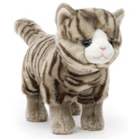 Uni-Toys - Katze grau-getigert, stehend - 35 cm (Länge)