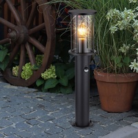 GLOBO Stehleuchte Wegeleuchte Gartenlampe Außenlampe Metall schwarz Glas rauch
