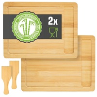 Dune Design DuneDesign 2er Set Schneidebrett Bambus 30x22 Holzbrett