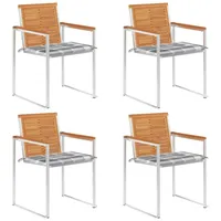 VidaXL Gartenstuhl 4 St. mit Kissen 4 x 4