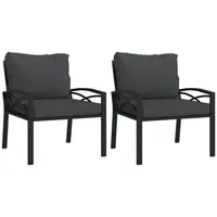 VidaXL Gartenstuhl mit grauen Kissen 68 x 76 x