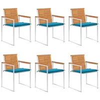 VidaXL Gartenstuhl 6 St. mit Kissen 6 x 6