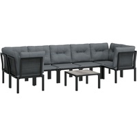 VidaXL Garten-Lounge-Set 8-tlg. schwarz/grau