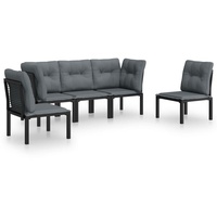 VidaXL Garten-Lounge-Set 5-tlg. schwarz/grau