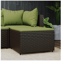 VidaXL Gartenhocker mit Kissen Braun Poly Rattan