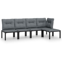 VidaXL 5-tlg. Garten-Lounge-Set schwarz/grau