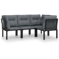 VidaXL Garten-Lounge-Set 4-tlg. schwarz/grau