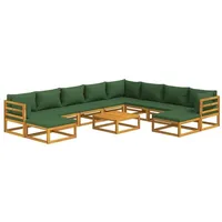 VidaXL Garten-Lounge-Set 11-tlg. braun/grün