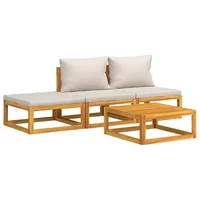 VidaXL Modell 3 Loungeset mit hellgrauen Kissen braun