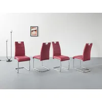 Hela Flora, Kunstleder Bordeaux, Griffmulde, Metallgestell verchromt, 42x57x98 cm