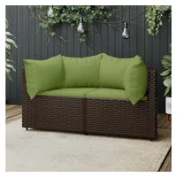 VidaXL Garten-Ecksofa 2-tlg. braun