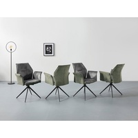 Hela Armlehnstuhl 4er Set SUSANNE grün Vintage schwarz Webstoff