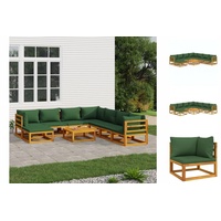 VidaXL Garten-Lounge-Set 9-tlg. braun/grün