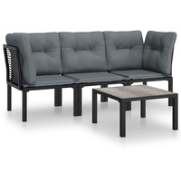 VidaXL Garten-Lounge-Set 4-tlg. schwarz/grau