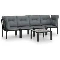 VidaXL Garten-Lounge-Set 5-tlg. schwarz/grau