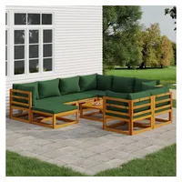 VidaXL Garten-Lounge-Set 10-tlg. braun/grün