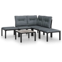 VidaXL Garten-Lounge-Set 6-tlg. schwarz/grau