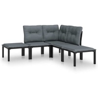 VidaXL Garten-Lounge-Set 5-tlg. schwarz/grau